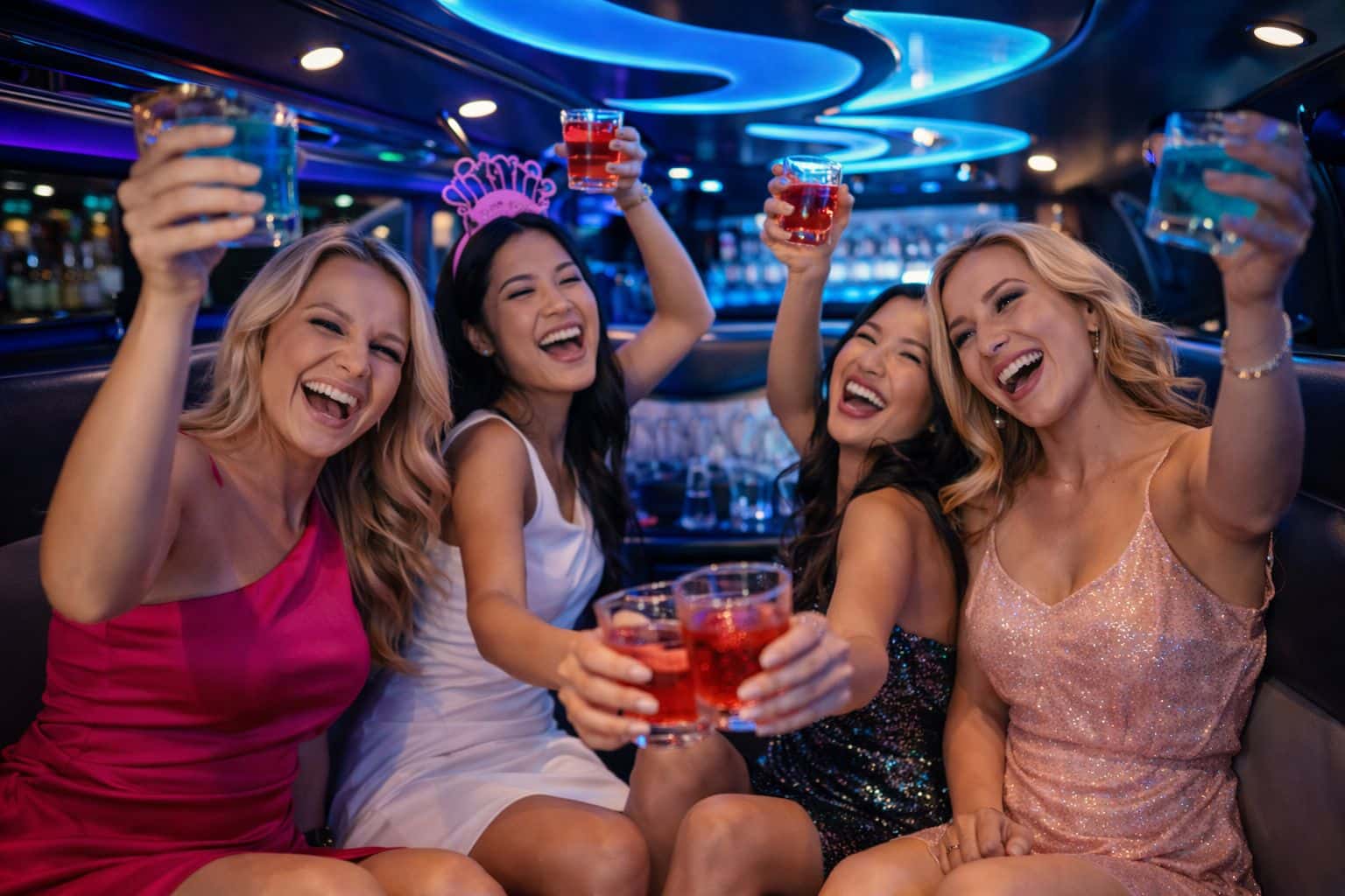 Luxury limousine for hens night Sydney by Hire Car Sydney City